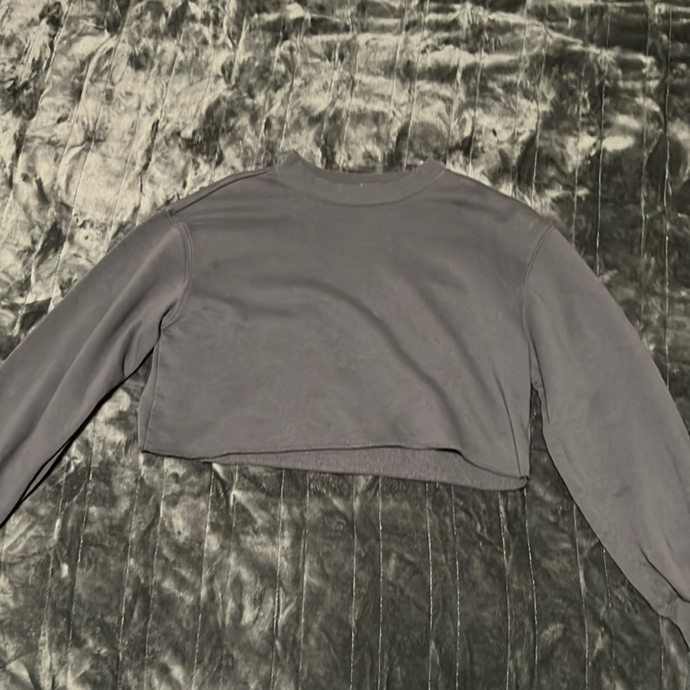 H&M Gray Cropped Crewneck
